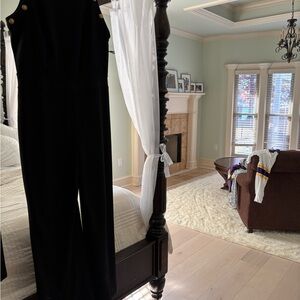 White House Black Market Black Jumpsuit with Gold Buttons